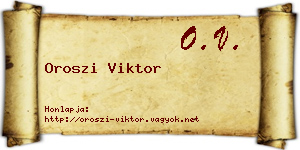 Oroszi Viktor névjegykártya